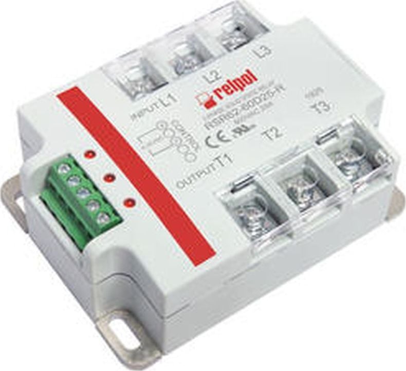 Relpol Przekaźniki półrzewodnikowe trójfazowe 480V AC 90-280V AC AC3 40/480V AC RSR62-48A40 2615963