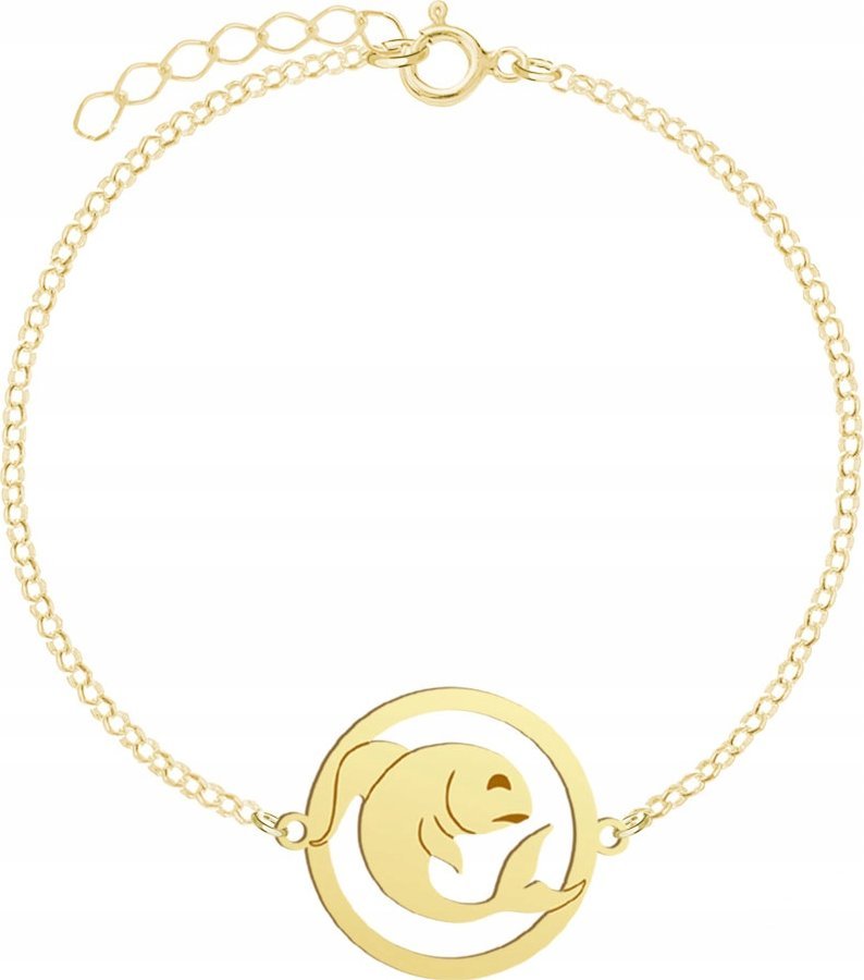 Radziszewska Jewellery Pozłacana Bransoletka Znak Zodiaku RYBY GRAWER