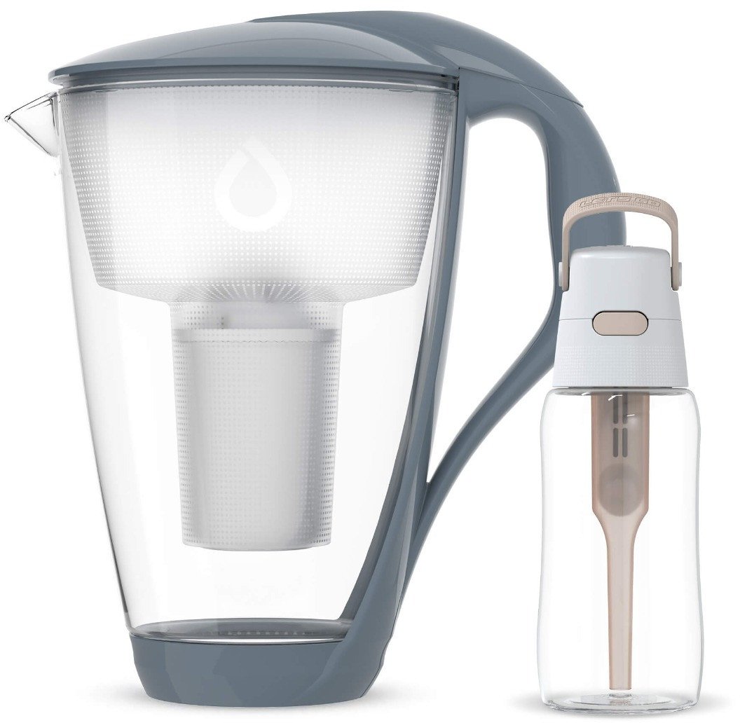 Szklany Dzbanek Dafi CRYSTAL Stalowy Classic z Beżową Butelką Solid 0,5