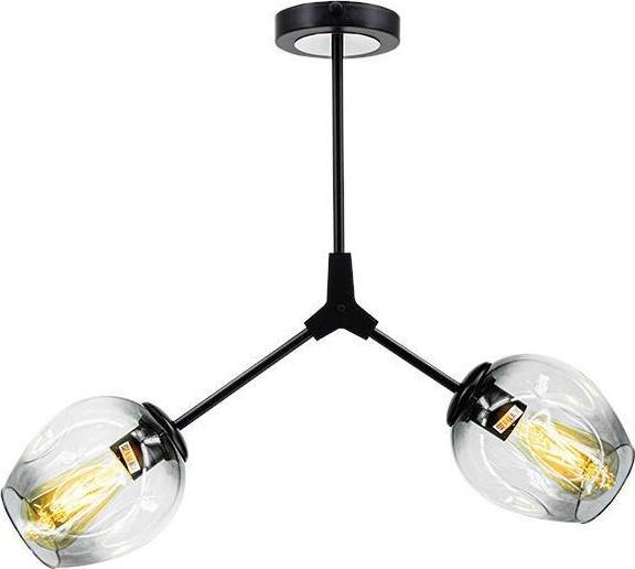 Lampa wisząca Mdeco Regulowana LAMPA sufitowa ELM1962/2 BLACK-BL MDECO szklana OPRAWA modernistyczna chemistry czarna przydymiona