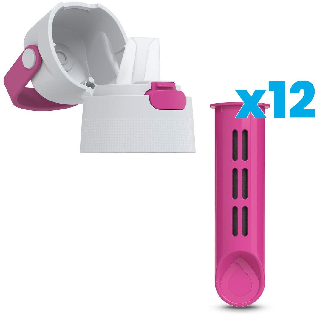 Zakrętka i 12 Wkładów do Butelki Filtrującej Dafi SOLID Flamingowy