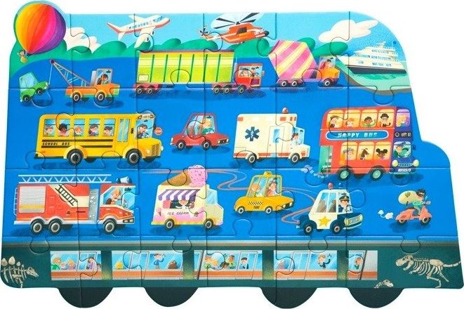 Robotime Technology ROBOTIME Puzzle Drewniane Kolorowanka Autobus