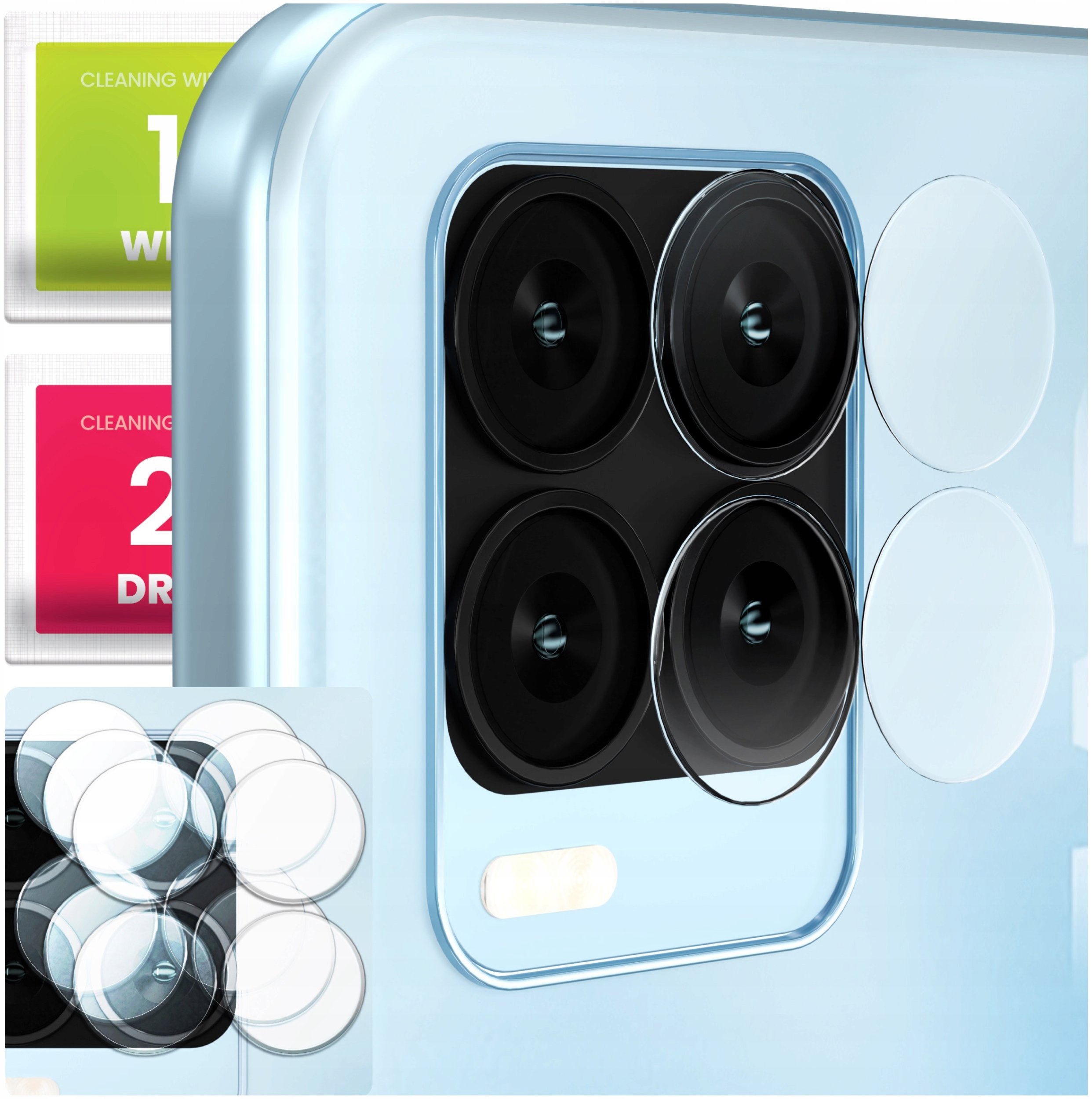 3-PAK Szkło Na Aparat Do Realme 8 (Hartowane, Ochronne, Na Obiektyw, 9H)