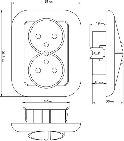 Blow 98-310# Gniazdo podwójne p/t pt-5f białe