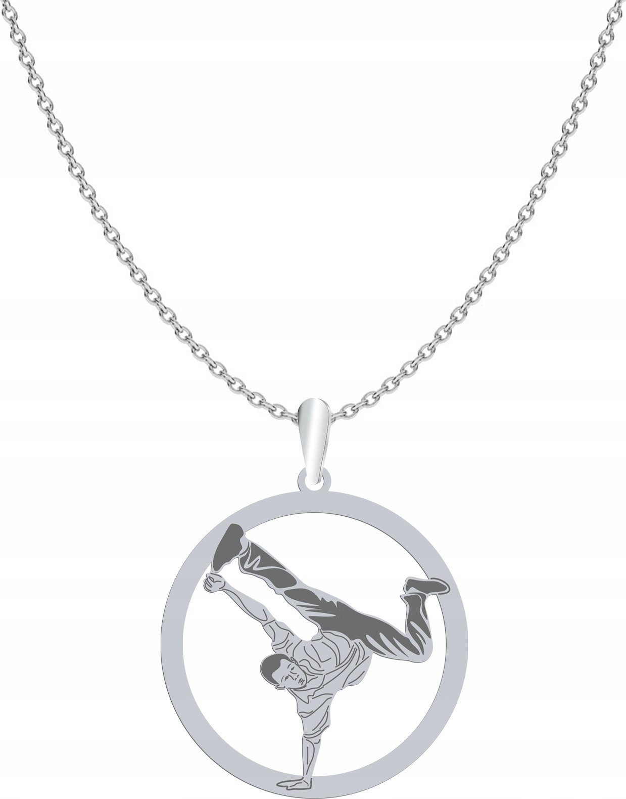Radziszewska Jewellery Naszyjnik Srebrny Taniec Breakdance Łańcuszek 925 Prezent GRAWER GRATIS