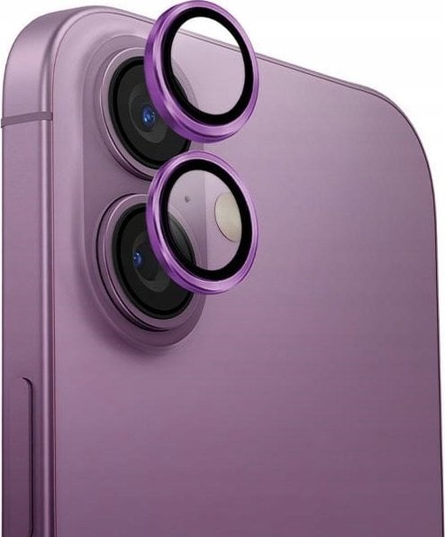 Uniq UNIQ Optix Aluminium Camera Lens Protector iPhone 16 6.1" / 16 Plus 6.7" grape pink szkło na obiektyw aparatu z aplikatorem