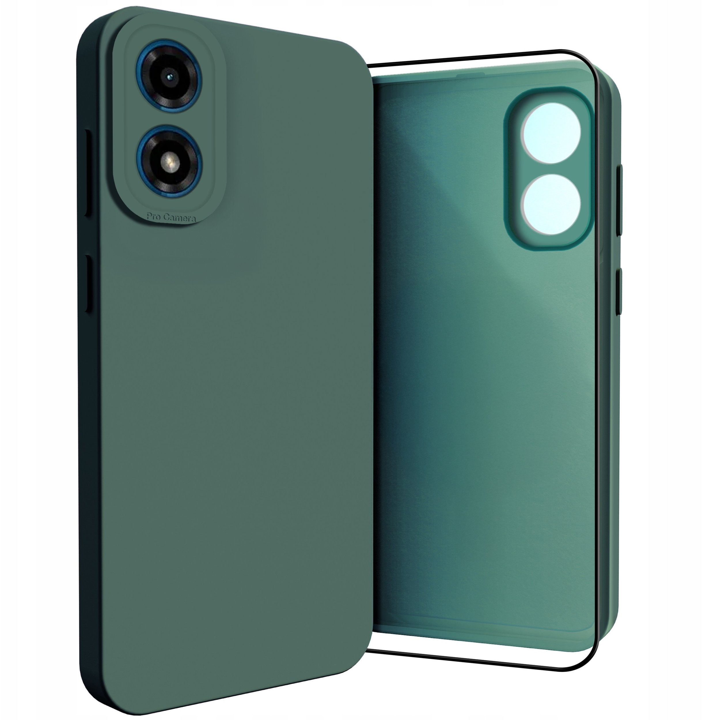 Etui do Motorola Moto G04 / G24 / E14 (Osłona Kamery, Zielone) Szkło 9H