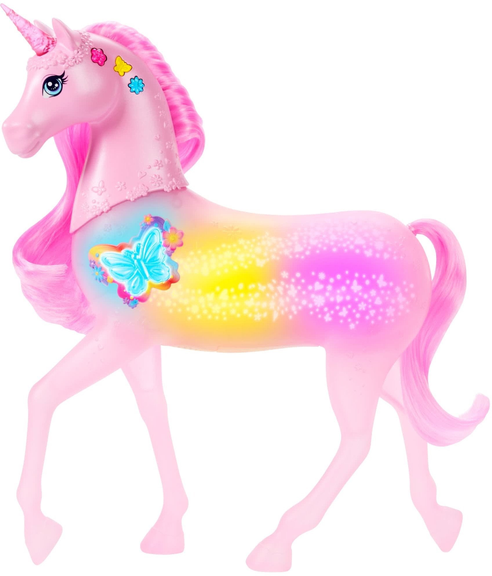 Lalka Barbie Mattel Sparkle Lights Unicorn - Magiczny jednorożec z dźwiękami i światełkami (JCP78)