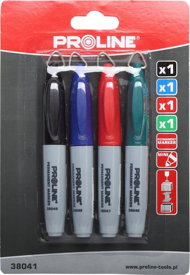 Pro-Line MARKERY PERM. "MINI" 4 SZT. (CZA,NIE,CZE,ZIE) KARTA,PROLINE 38041 PROLINE