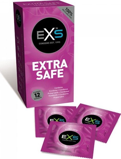 EXS EXS Extra Safe Condoms pogrubiane prezerwatywy 12szt.