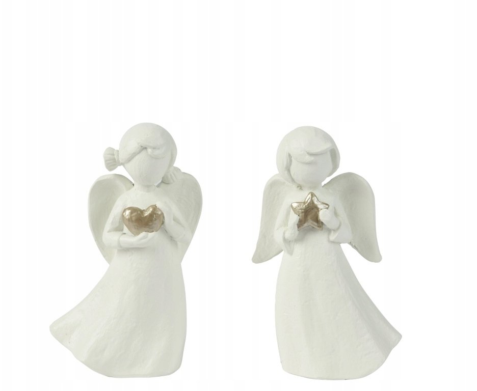 Figurka świąteczna aniołek biały tworzywo sztuczne 11,6cm 1szt