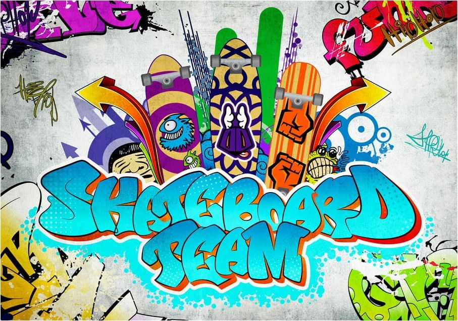 DecoNest Fototapeta - Skateboard team - 200X140