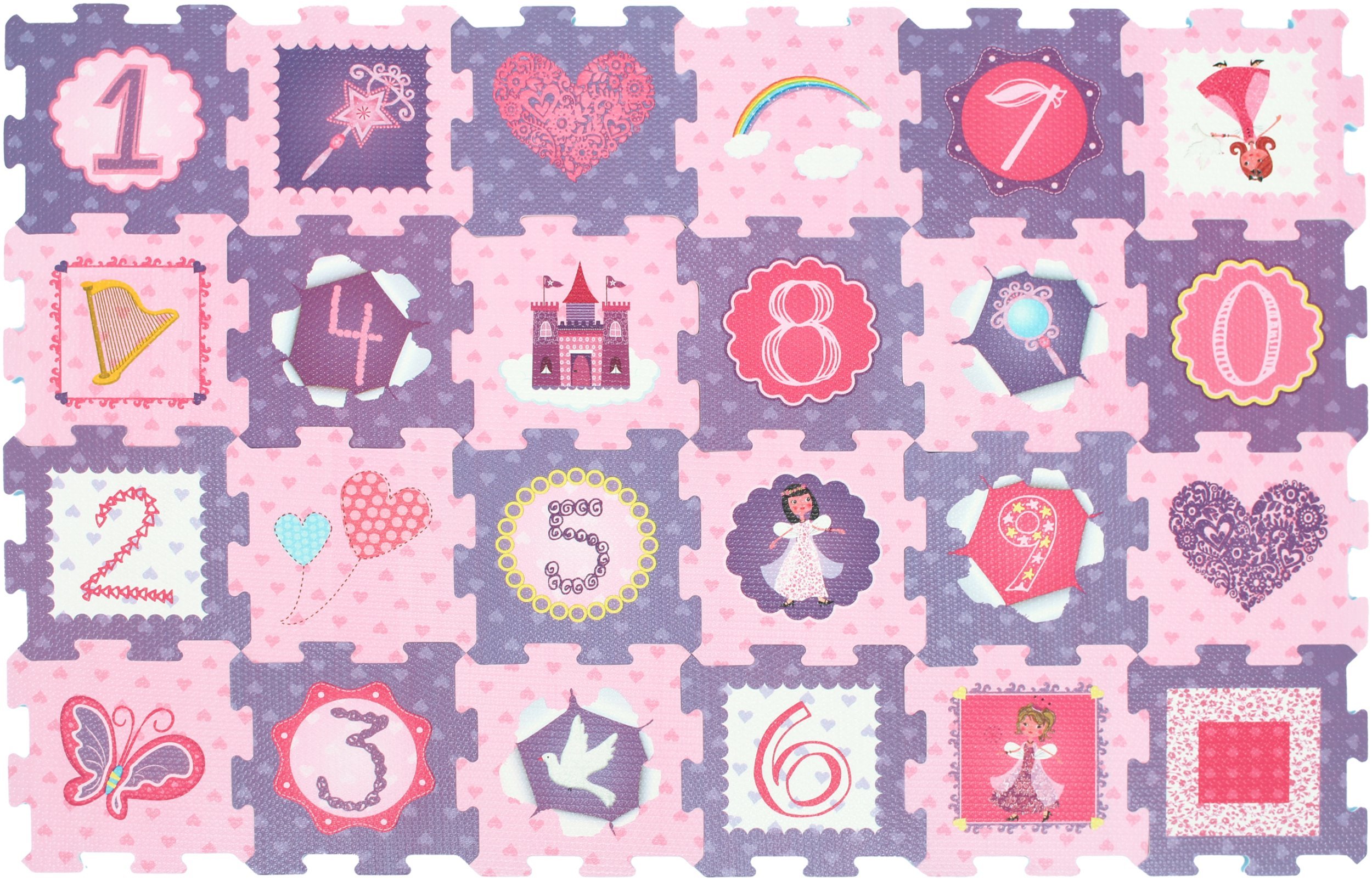 TOY PUZZLE MAT PRINCES/NUMBER 24PCS 3105
