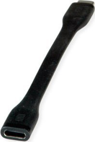 Adapter USB Roline Kabel ROLINE USB4 Gen3x2, Emark, płaski, C-C, męski/żeński, 40 Gbit/s, 100 W, czarny, 11,5 cm