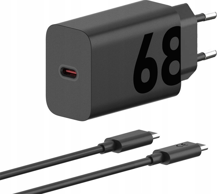 Ładowarka Motorola Motorola Charger TurboPower 68 GaN w/ 6.5A USB-C cable, Black
