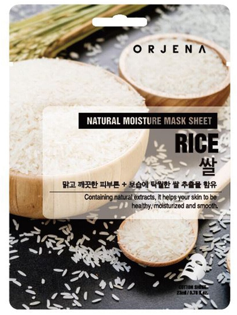 Orjena Maska do twarzy w płachcie z ekstraktem z ryżu o działaniu rozświetlającym 23ml