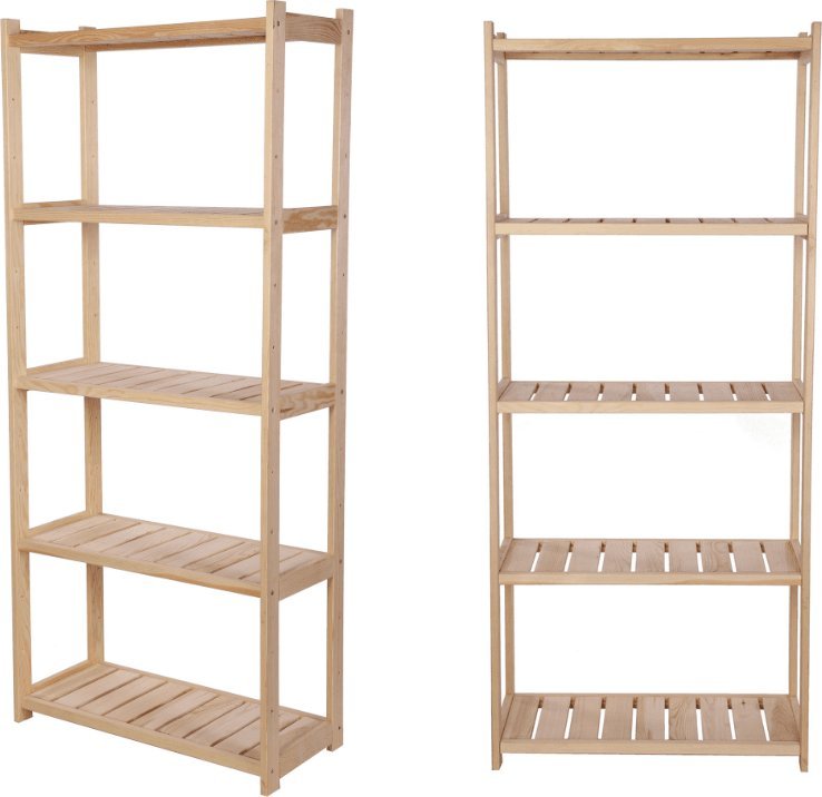 Wamar-Sosenka Regał drewniany do spiżarni LSR 5 półek prostych Naturalny Półki proste 5 szt, Drewno sosnowe