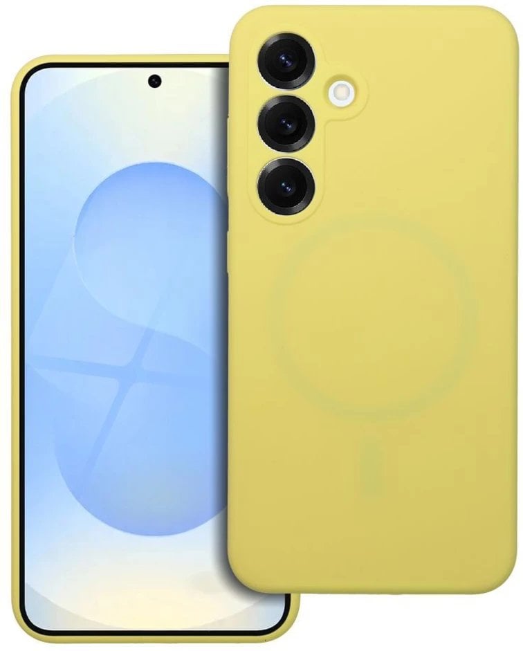 Futerał SILICONE 2mm do SAMSUNG S25 Edge kompatybilny z MagSafe żółty