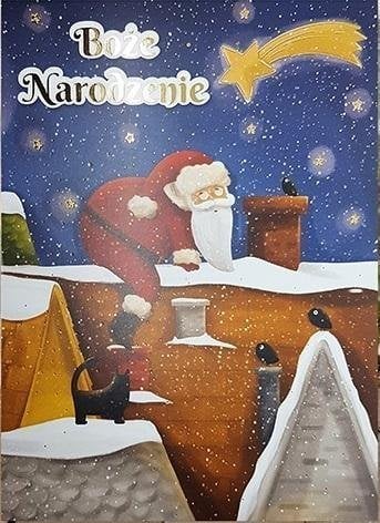 HENRY Karnet B6 BN Mikołaj w kominie