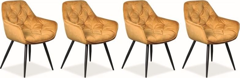 Signal Zestaw krzeseł CHERRY VELVET 4 szt curry