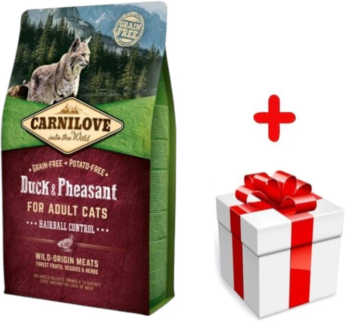 CARNILOVE Cat Duck & Pheasant Hairball Control 6kg + niespodzianka dla kota GRATIS!