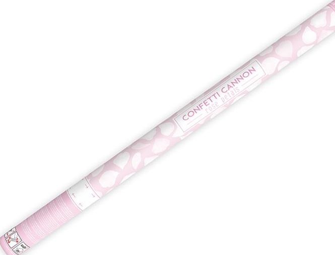 Party Deco Tuba strzelająca konfetti, płatki róż, białe, 80 cm uniwersalny