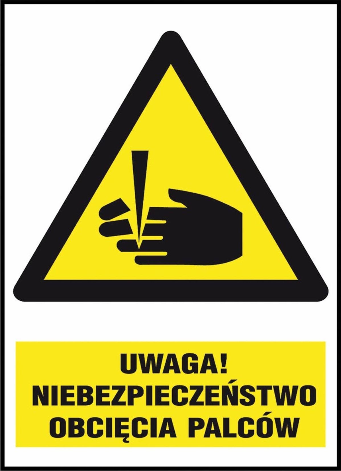 R.E.I.S. Z-30O1 - Znak BHP Uwaga! Niebezpieczeństwo obcięcia palców