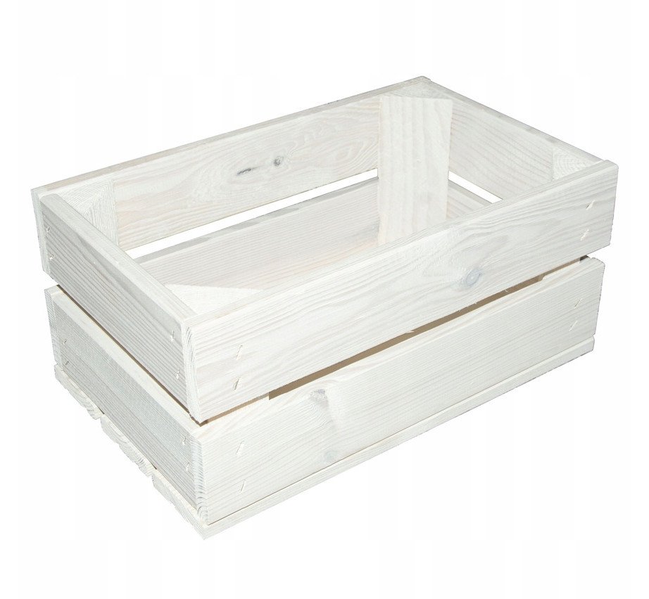 Skrzynka drewniana biała dekoracyjna 32x20x14 cm