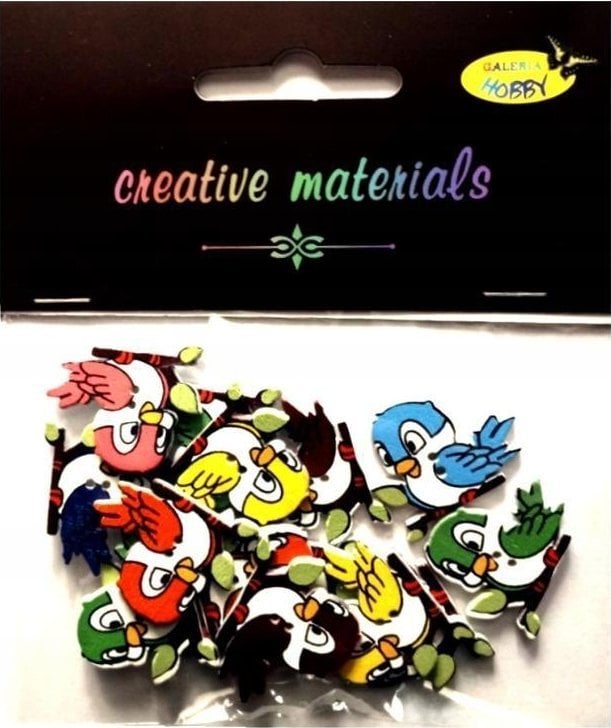 Guziki ozdobne Ptaszki 2 25x15mm 15szt