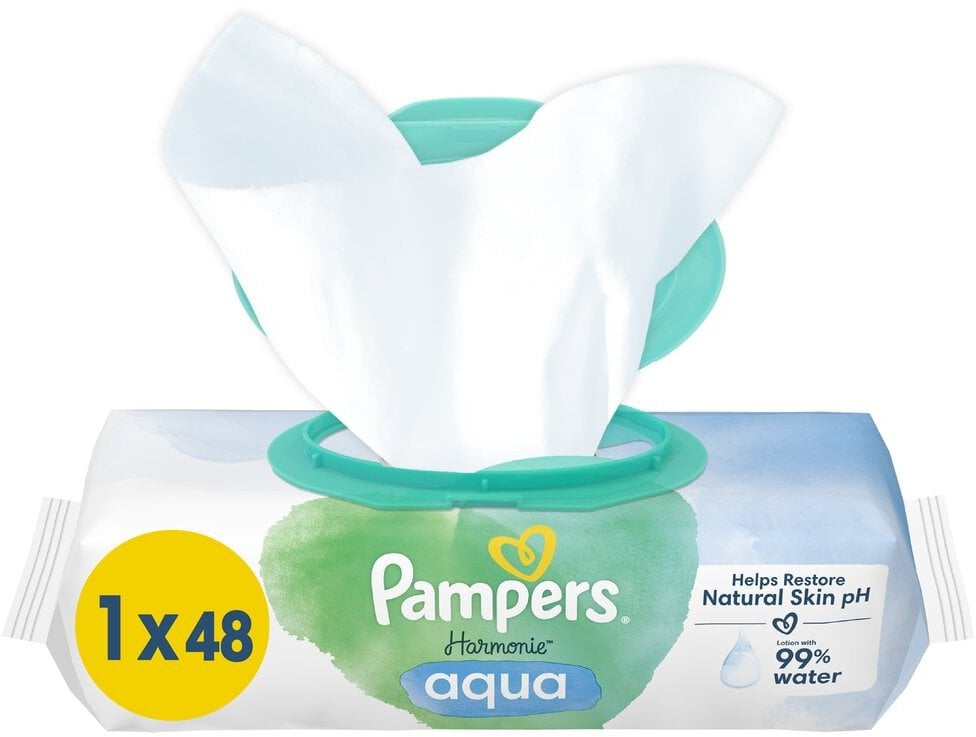 PampersChusteczki nawilżane Harmonie Aqua 0% plastiku 1x48 szt.