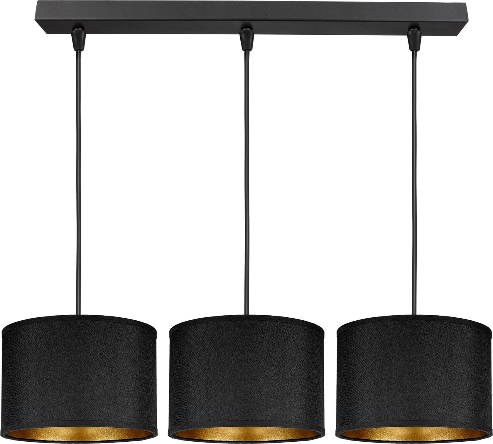 Lampa wisząca Orno KYLO 3P E27, lampa wisząca, max. 3x60W, czarna, listwa