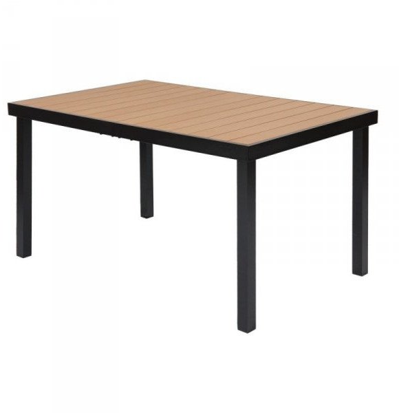 Stół ogrodowy IZZY 6-osobowy 140x90x74 brąz/czarny