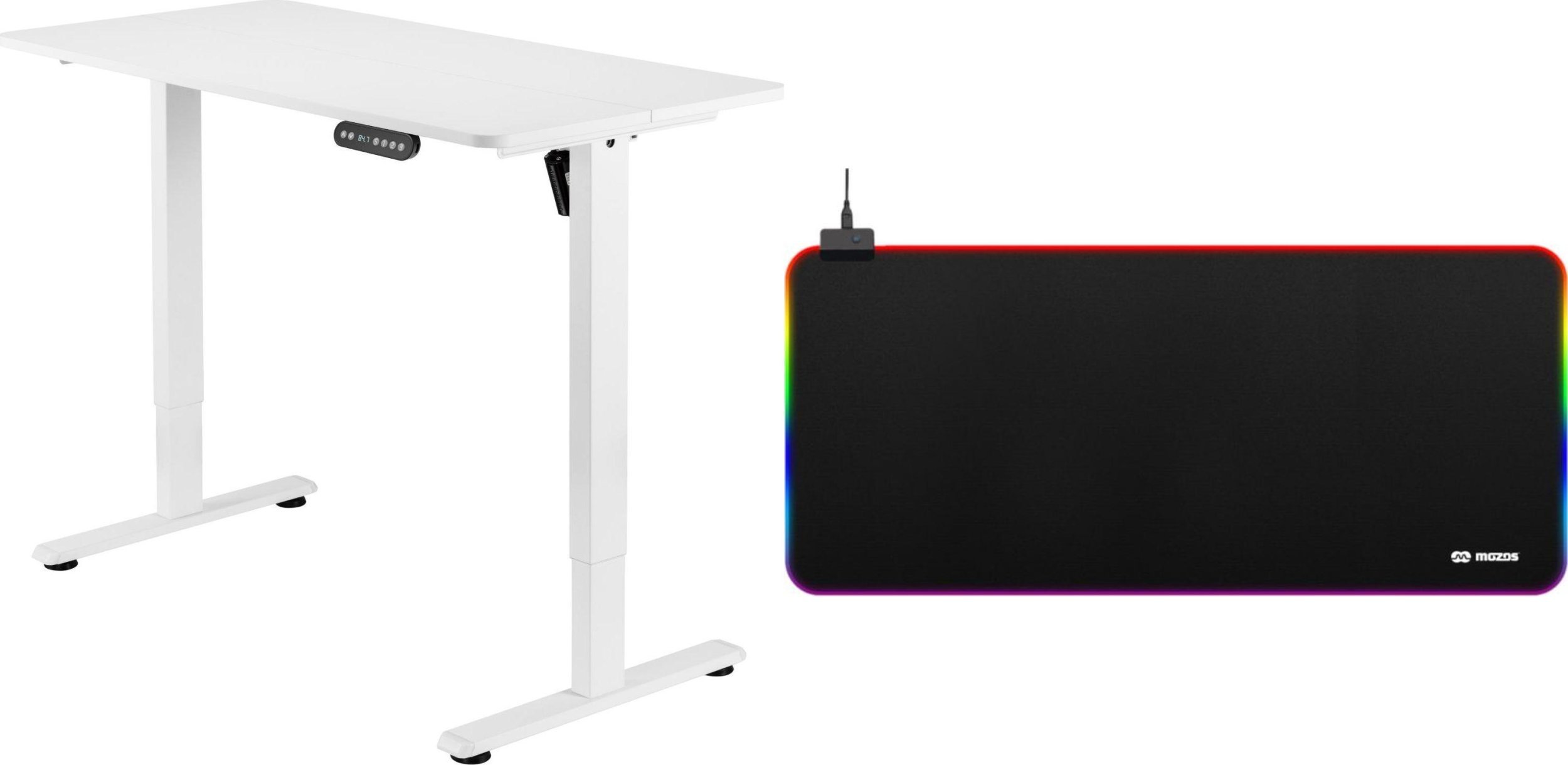 Biurko Mozos Biurko Mozos ED PRO WH Białe 120 cmx60 cm + Podkładka Gaming-MP