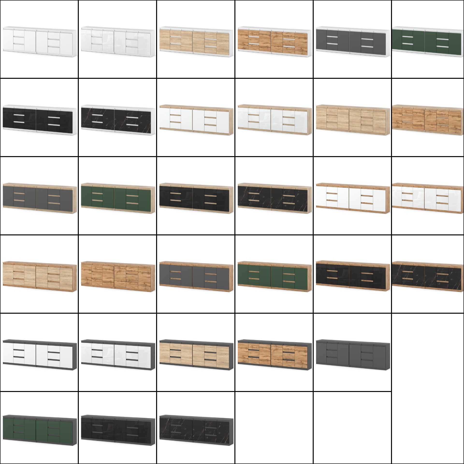 Komoda Biała Mat Meblościanka Do Salonu Sypialni 4 Szuflady Szafka 240cm