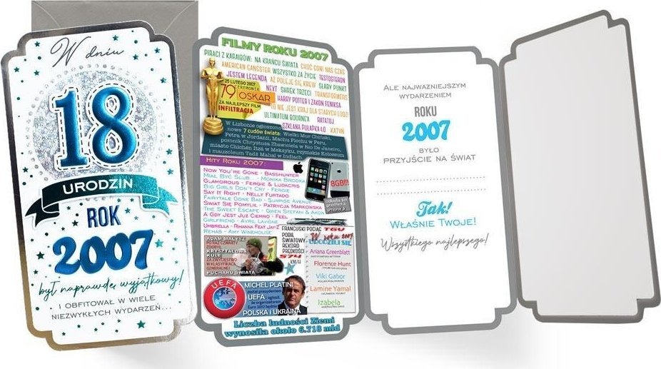 Karnet urodziny 18
