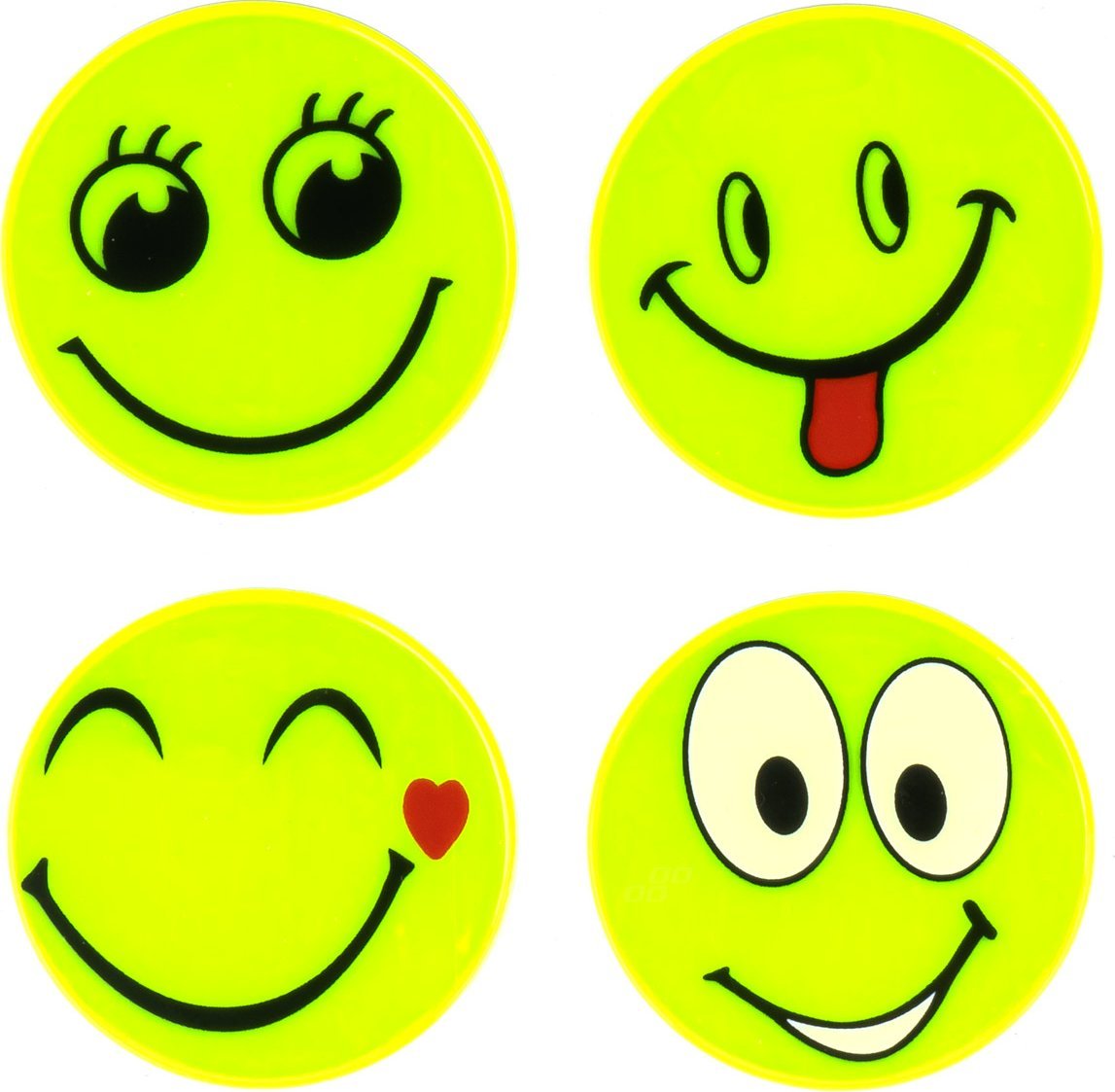 AMiO Naklejki fluorescencyjne odblaskowe ostrzegawcze dla dzieci buźki amio-03941