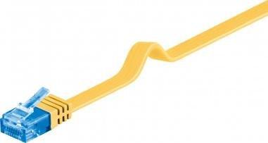 Goobay CAT 6A Płaska Kabel połączeniowy,U/UTP, Żółty - Długość kabla 0.5 m