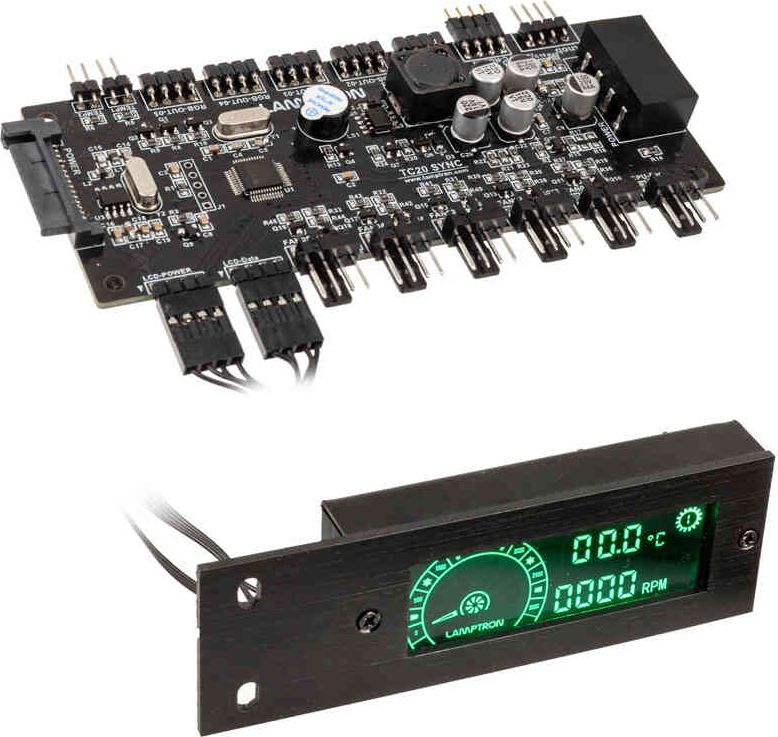 Lamptron Kontroler wentylatorów + RGB TC20 Sync Edition Czarny (LAMP-STC20B)