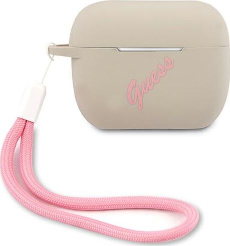 Guess Etui ochronne GUACAPLSVSGP Silicone Vintage do AirPods Pro szaro-różowe