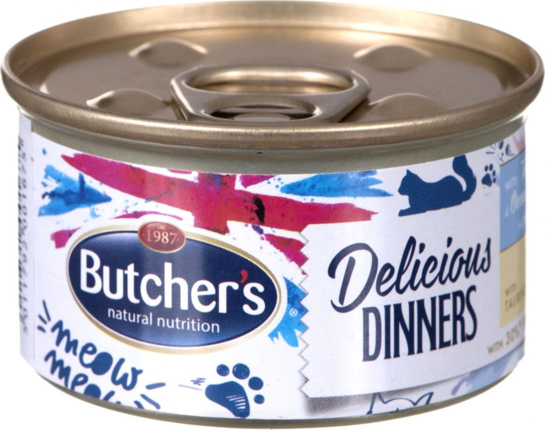 Butcher’s BUTCHER'S Classic Delicious Dinners z tuńczykiem i rybą morską - puszka 85g