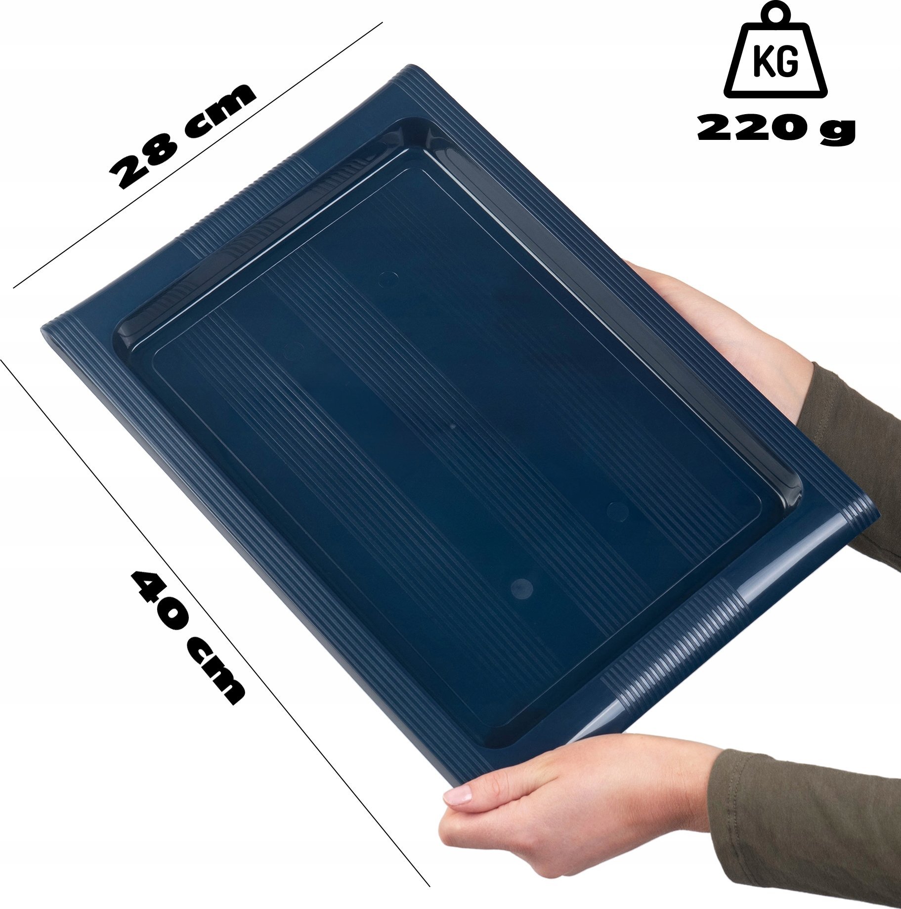 Kadax KADAX Taca Barowa Tacka Kuchenna Plastikowa Kelnerska Duża Granat