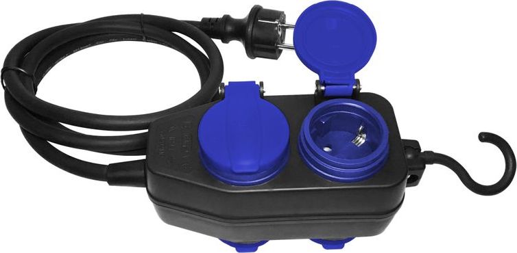 Orno Przedłużacz warsztatowy bryzgoszczelny IP44, 4 gniazda (2+2) 2P+Z (schuko), IP44, przewód gumowy OR-AE-13160(GS)/5M