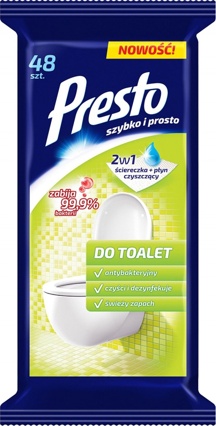 Presto Ściereczki gospodarcze PRESTO, do toalet, 48szt., białe