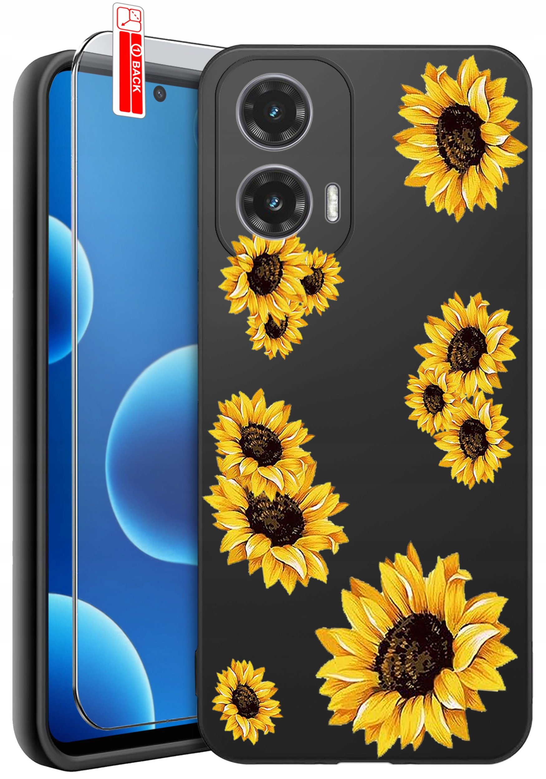 ETUI do Motorola Moto G45 5G | WZORY | SILIKONOWE MATT CASE + SZKŁO 9H