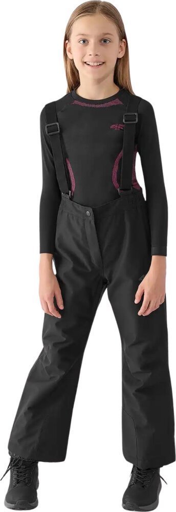4f Spodnie narciarskie dla dziewczynki 4F F659 głęboka czerń 4FJWAW24TFTRF659 20S 140cm