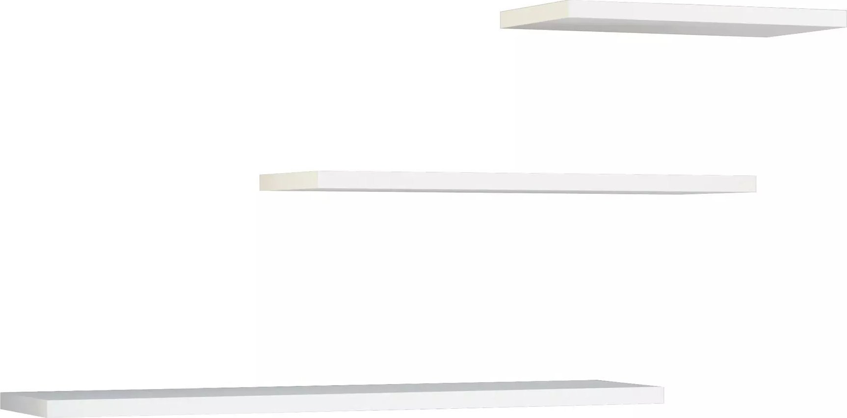 Elior Biały zestaw 3 minimalistycznych półek ściennych do salonu - Zygo