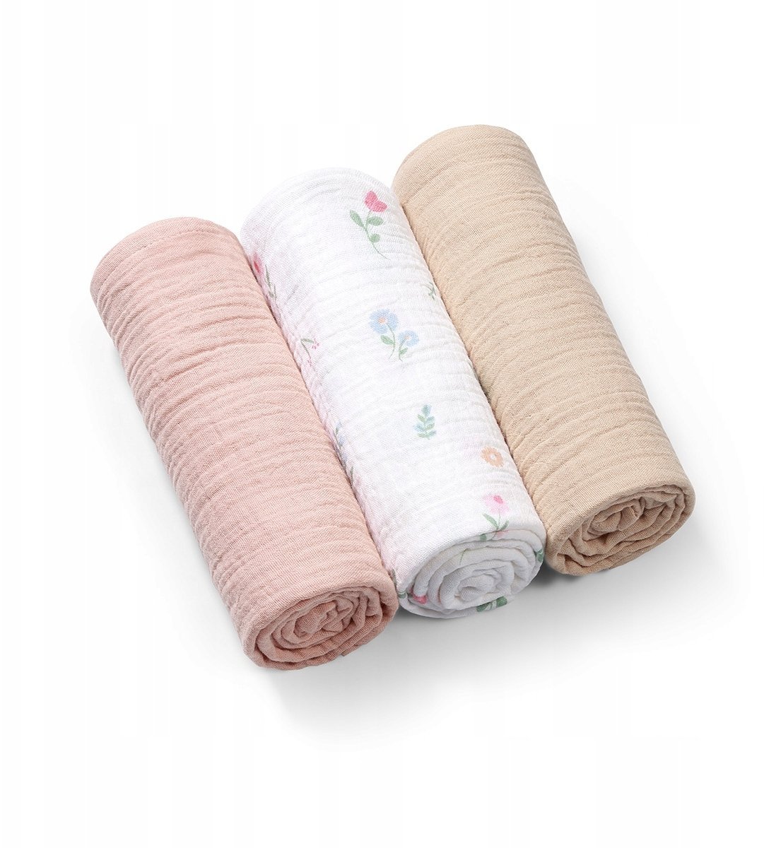 BABY ONO 828/01 pieluszki muślinowe marszczone, super miękkie różowe