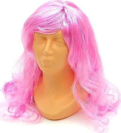 Peruka długa pudrowy róż