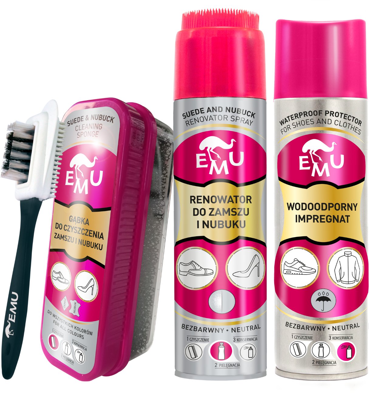 Zestaw do czyszczenia butów z zamszu nubuku EMU