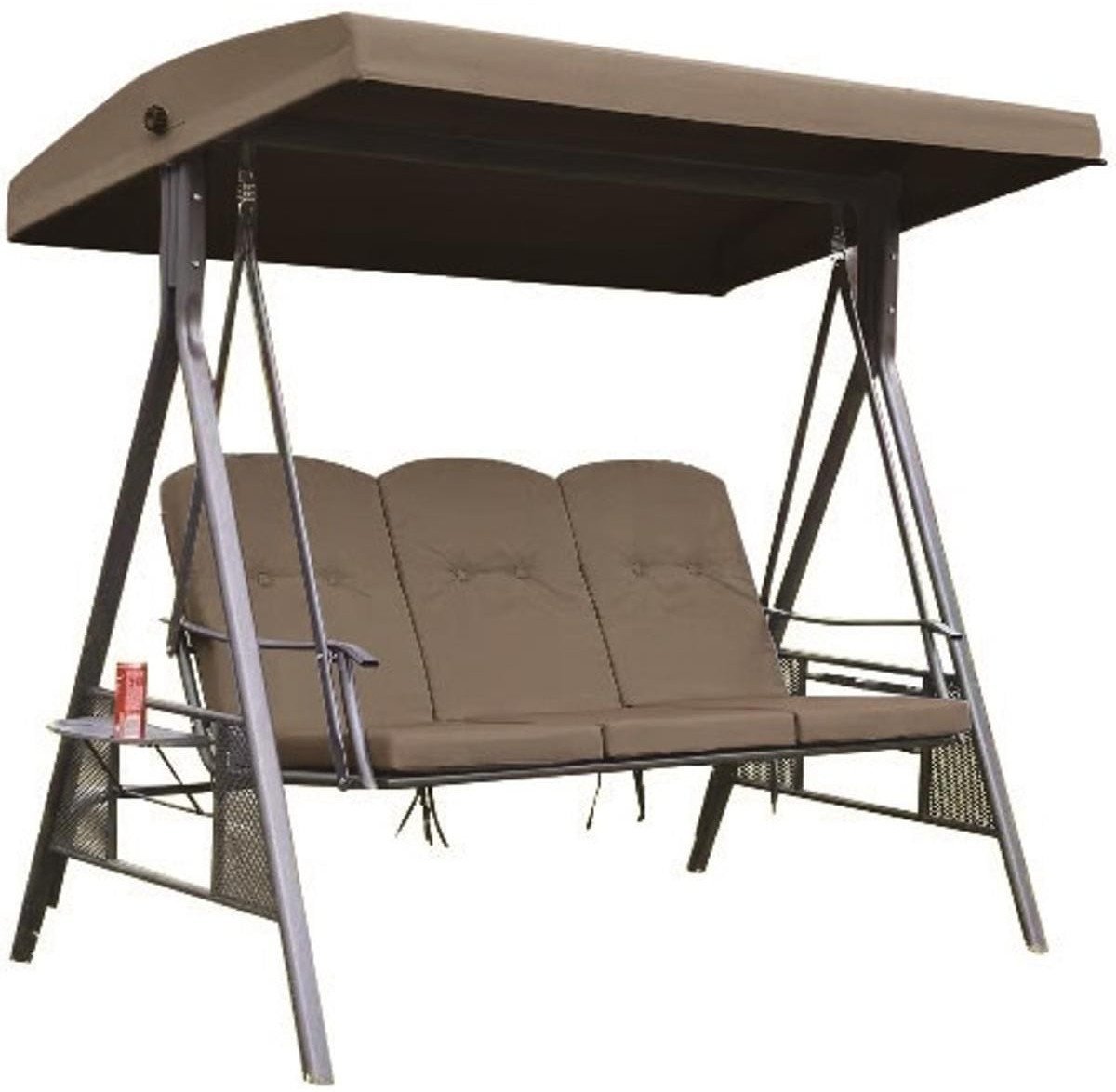 HUŚTAWKA OGRODOWO BALKONOWA PATIO 3 OSOBOWA BRĄZOWY